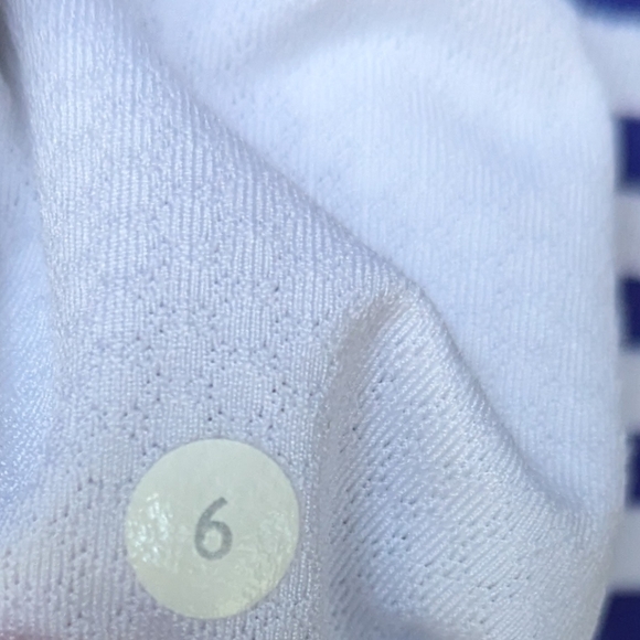 Lululemon In Stride Jacket Pigment Blue White Narrow Bold Stripe Size 6 - Picture 5 of 9